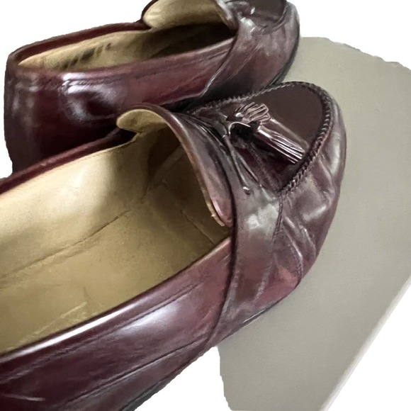 JOHNSTON & MURPHY Made in Italy Cellini Leather Tassel Loafer Cordovan Size 11 - Picture 5 of 7